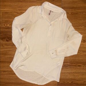 Dolan Left Coast Long Sleeve Button Front Rayon Contrast Cotton Back Shirt Small